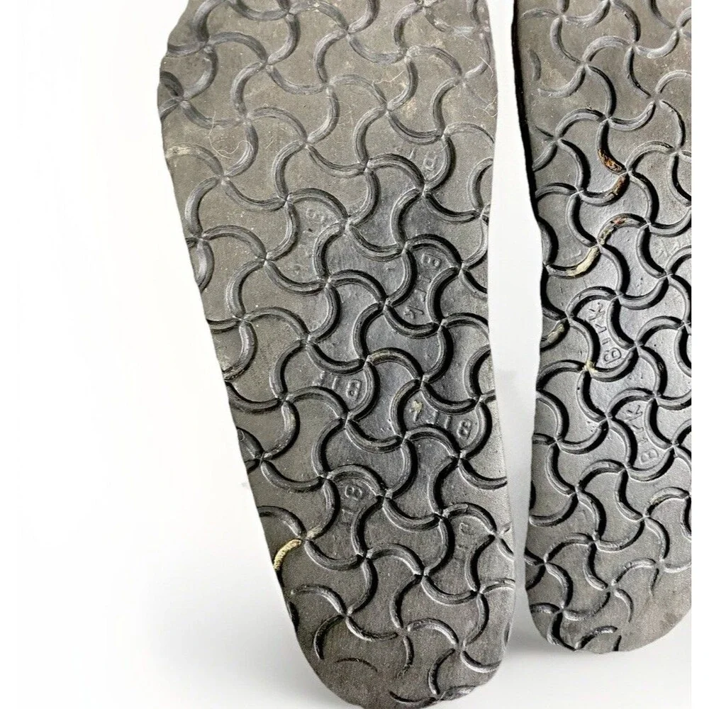 Birkenstock Birki's Amsterdam Clogs Navy Leather Upper. Size 39/8 USA Narrow/Med - Picture 8 of 8